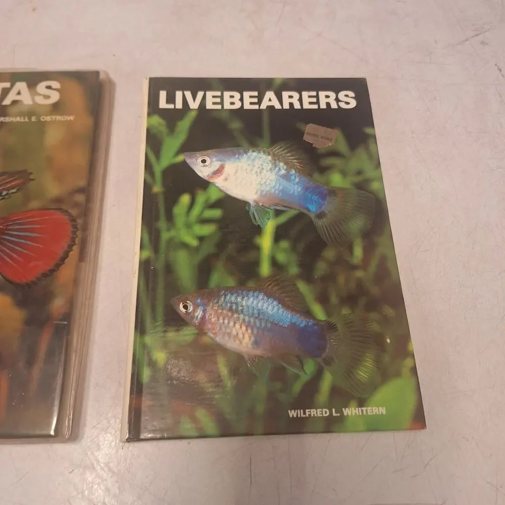 Livebearers by Wilfred L. Whitern And Betas 2 Lot Box Fish Tank